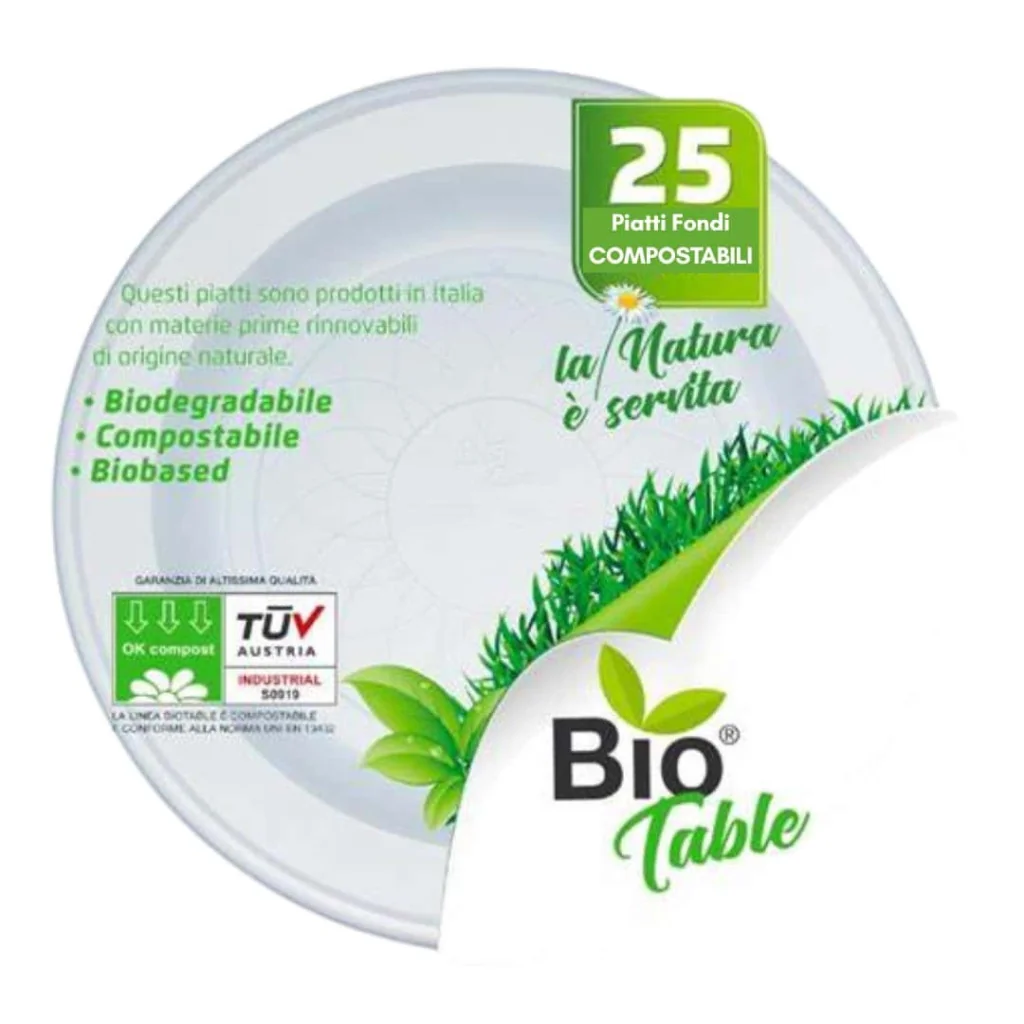 Piatti Fondi Compostabili Biotable 25 pz DT