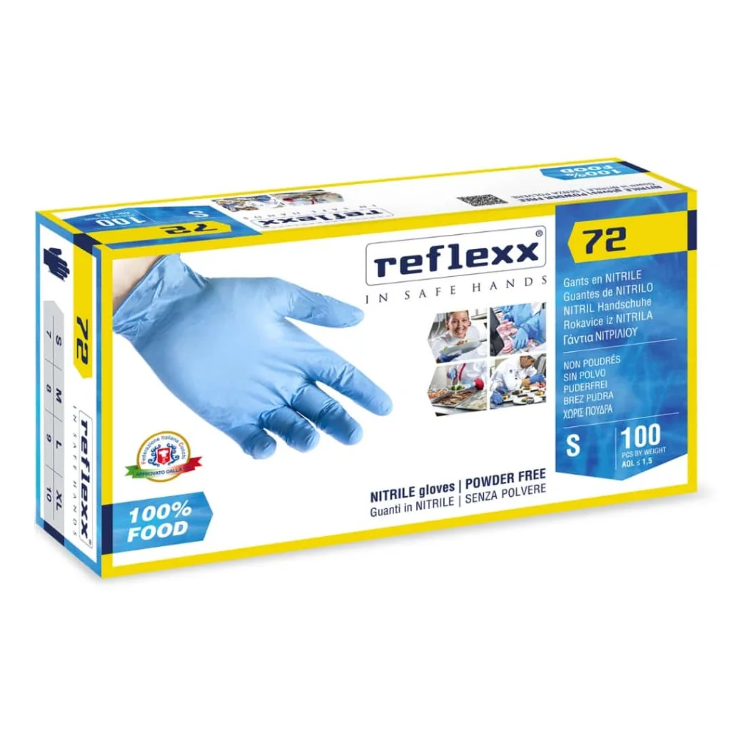 Guanti Nitrile Blu Reflexx 72 Alimentare 100 pz REFLEXX