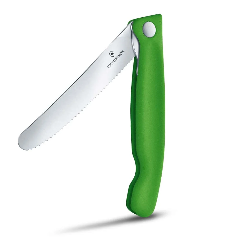Coltello Tavola Ondulato Pieghevole Verde Swiss Classic