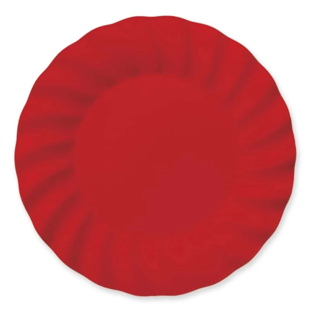 Piatti Piani Wavy Rossi 25 cm BIG PARTY