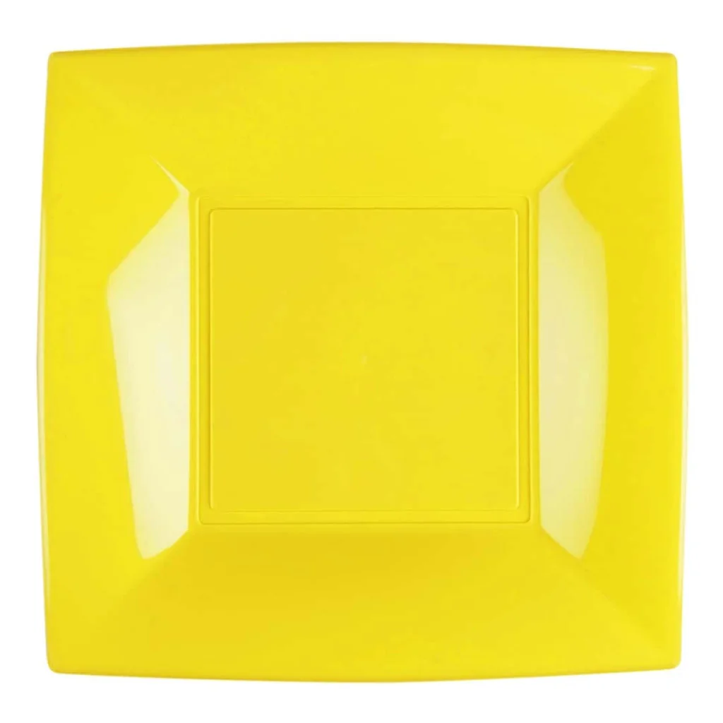 Piatti Dessert Nice Giallo Limone 18x18 cm 8pz GOLD PLAST