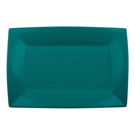 Piatti Rettangolari Nice Verde Tealgreen 28x19 cm 8pz GOLD PLAST