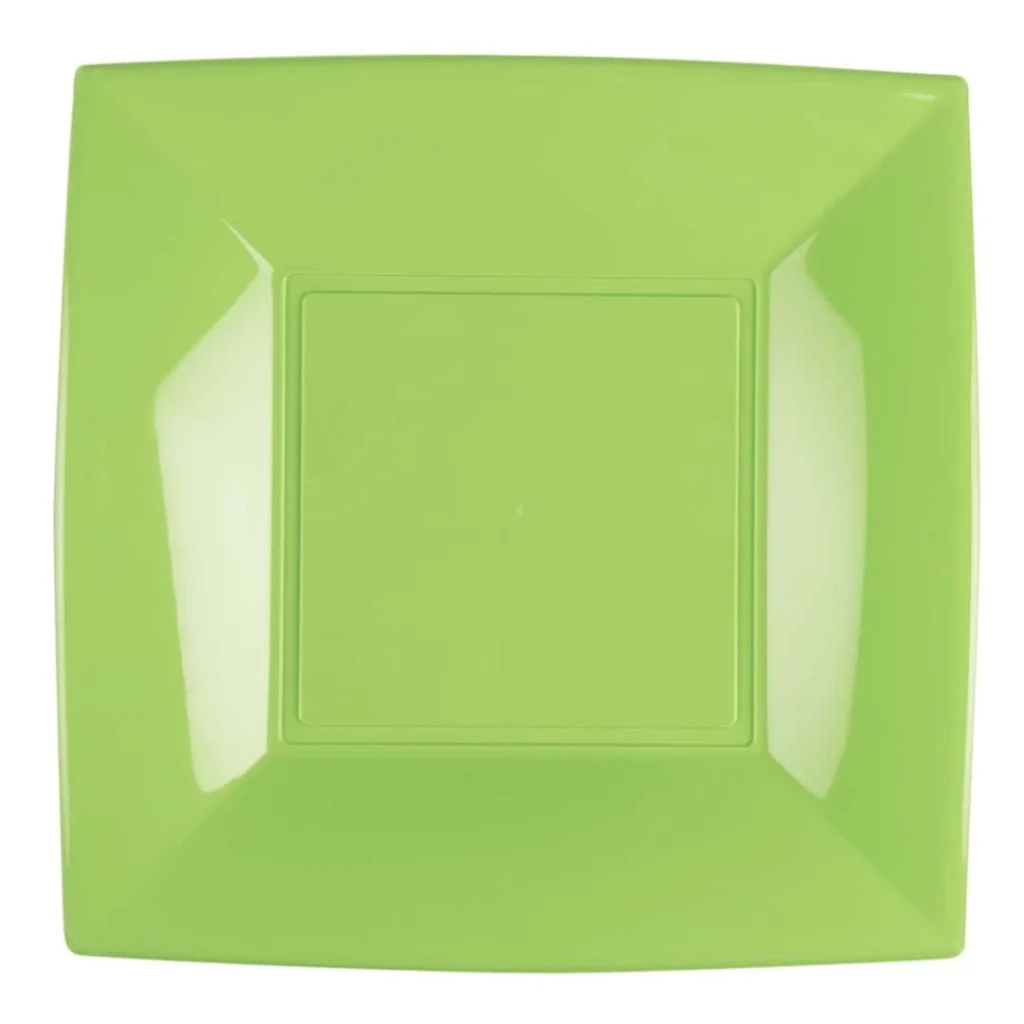 Piatti Dessert Nice Verde Acido 18x18 cm 25pz GOLD PLAST