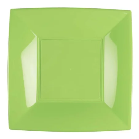 Piatti Dessert Nice Verde Acido 18x18 cm 25pz GOLD PLAST
