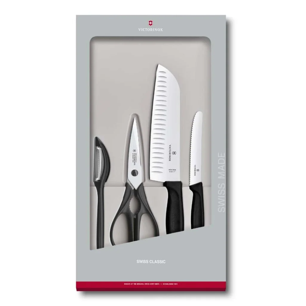 Set 4 Utensili Cucina Swiss Classic Neri VICTORINOX