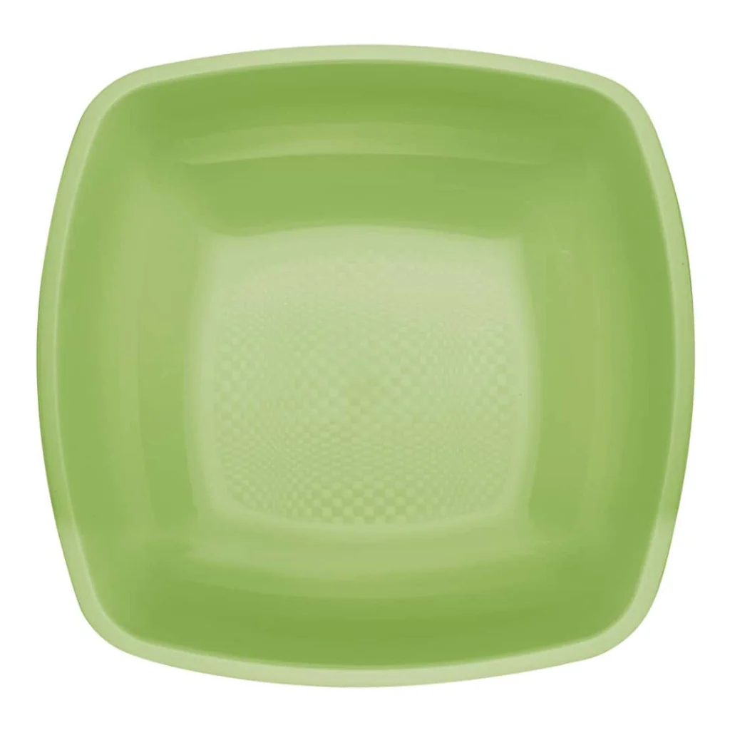 Piatti Fondi Square Verde Acido 12 pz GOLD PLAST