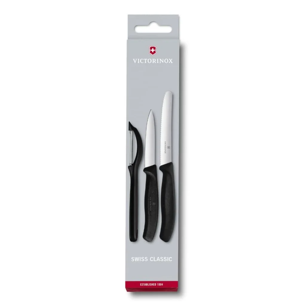 Set 3 Coltelli Cucina Swiss Classic Neri VICTORINOX