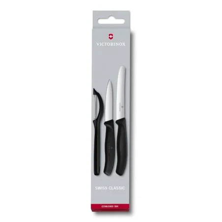 Set 3 Coltelli Cucina Swiss Classic Neri VICTORINOX