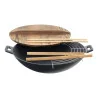 Wok Ghisa con Coperchio in Legno ø 36 cm EVA COLLECTION