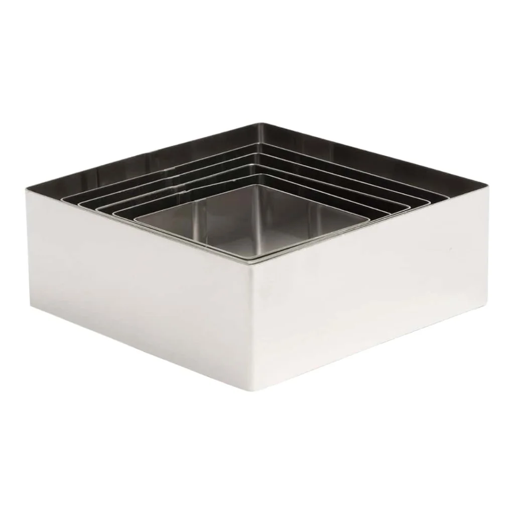 Set 6 Anelli Quadrati Inox da 6 a 12 cm COMAS
