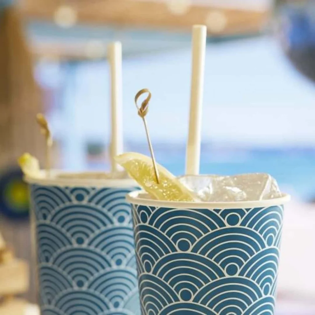 Bicchiere Cartoncino Summer Blu 470 ml 50 pz LEONE