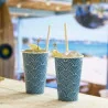 Bicchiere Cartoncino Summer Blu 470 ml 50 pz LEONE