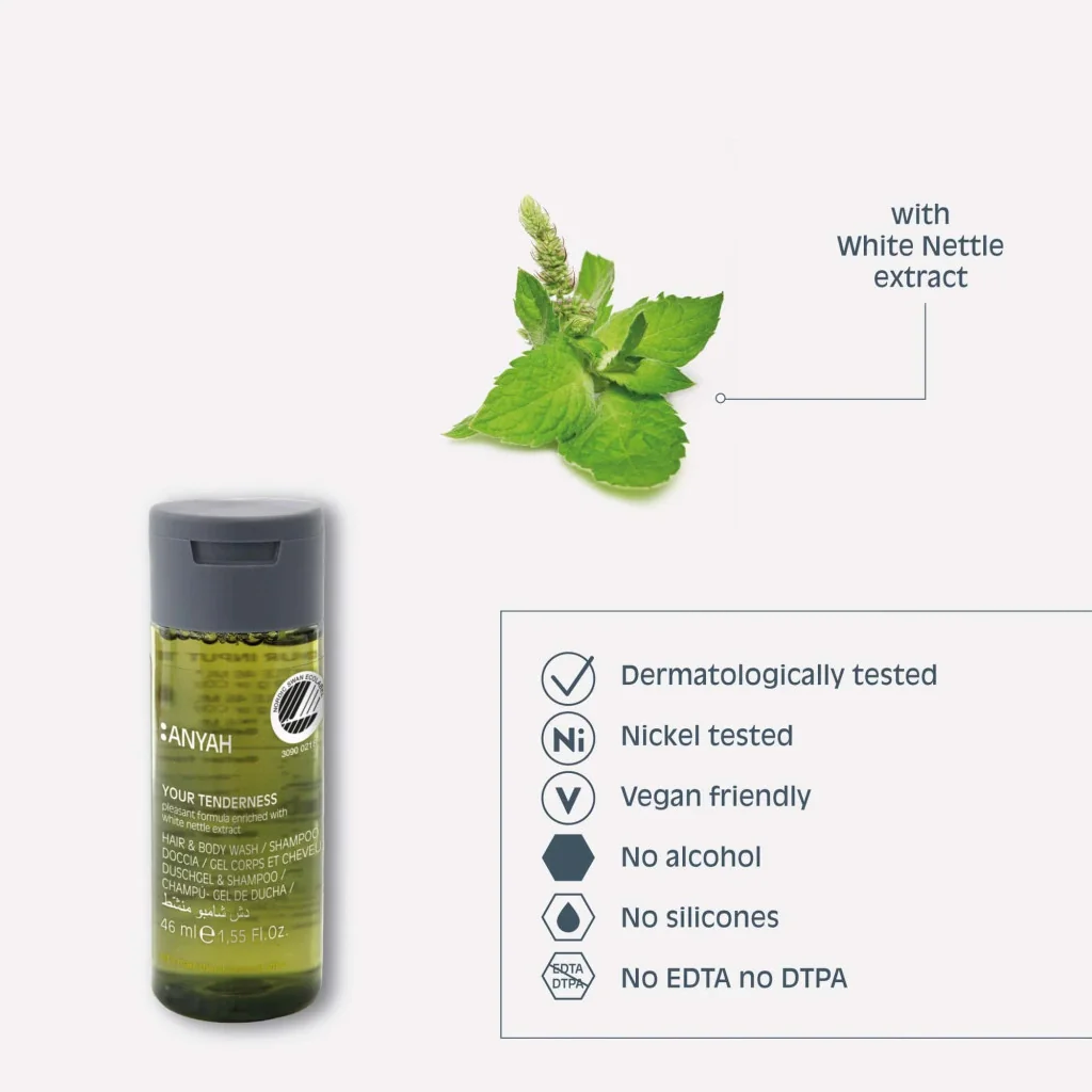 Flacone Shampoo Doccia Anyah 46 ml 216 pz GFL