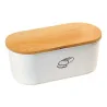 Portapane Bianco con Coperchio Bamboo 34x14 cm EVA COLLECTION
