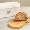Portapane Bianco con Coperchio Bamboo 34x14 cm EVA COLLECTION