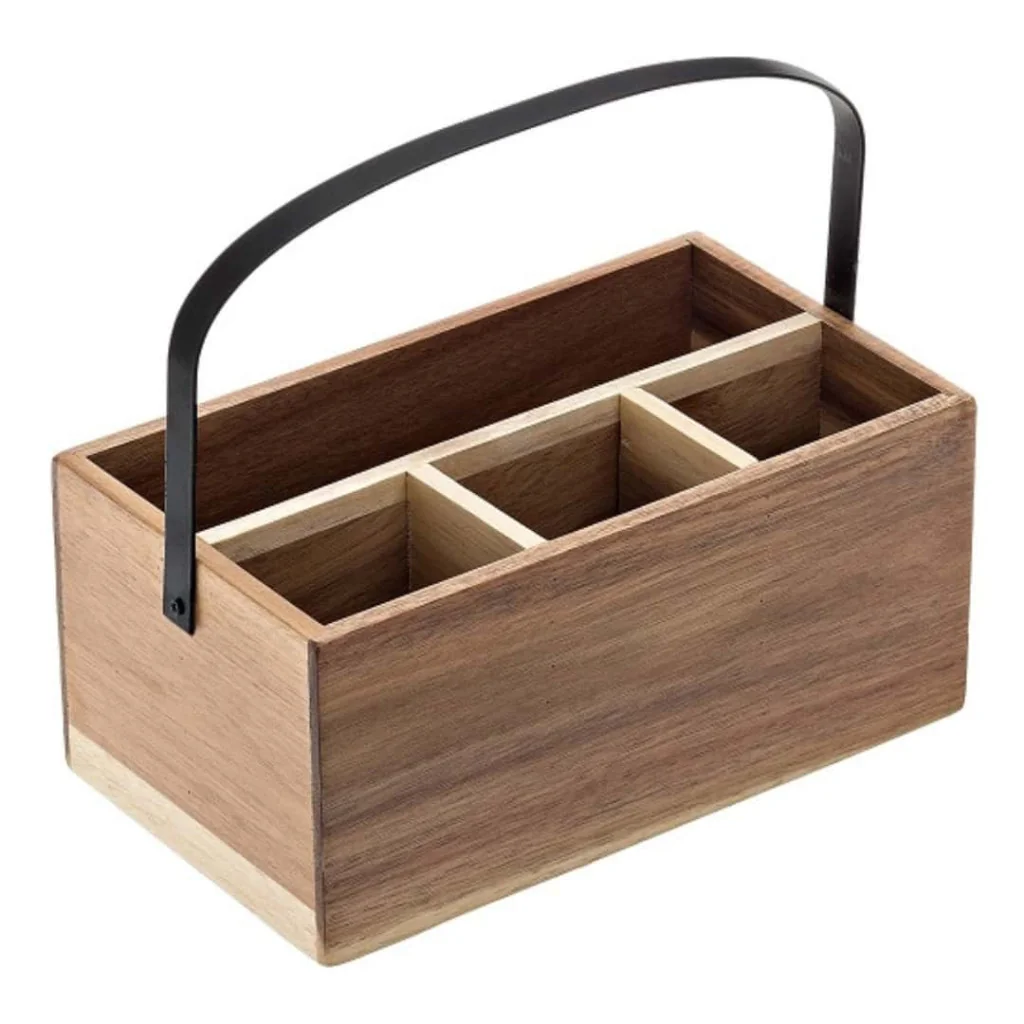 Cassettina Portaposate Acacia 4 Scomparti LEONE