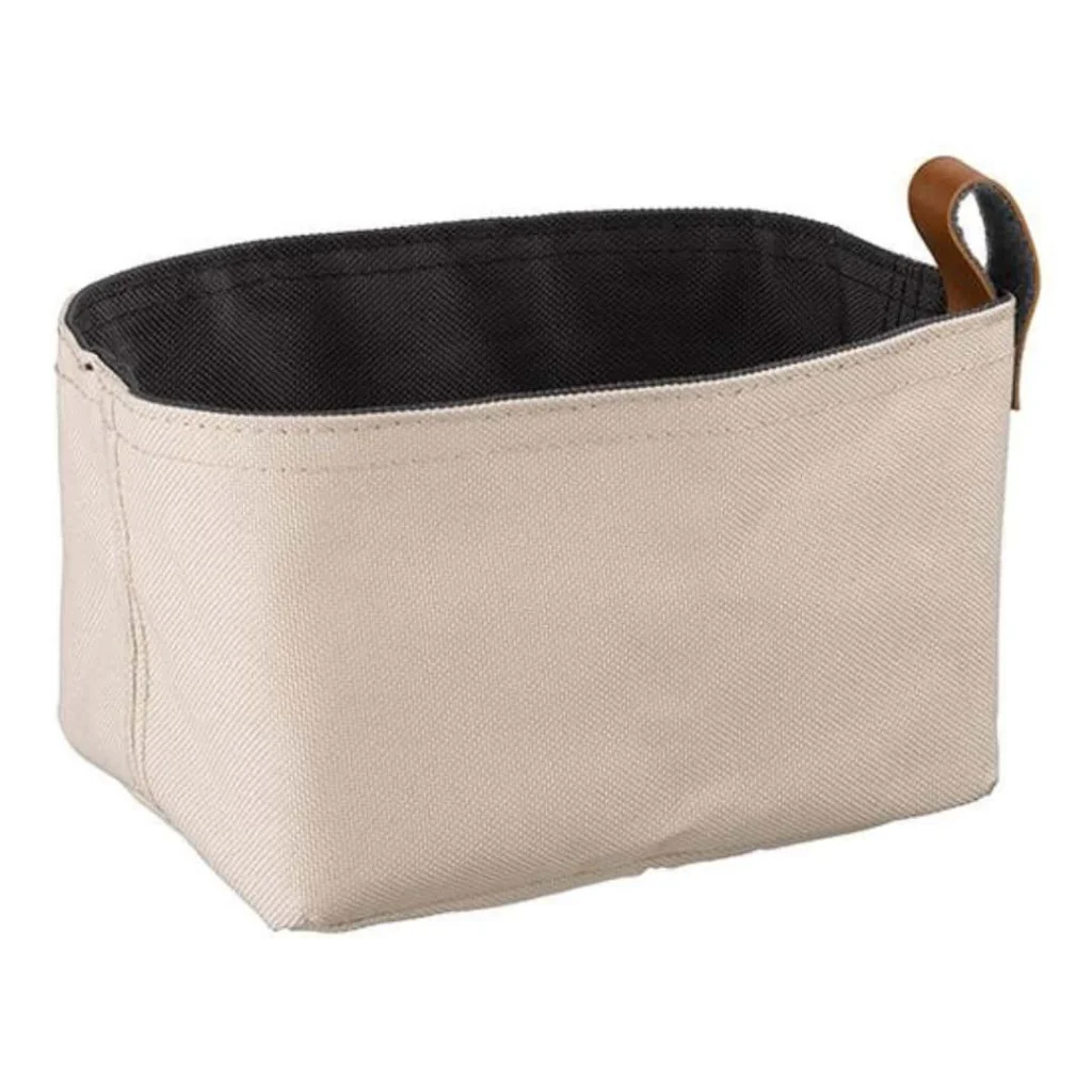 Cestino Pane in Tessuto Grigio - Beige 19x11x10,5h cm APS