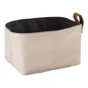 Cestino Pane in Tessuto Grigio - Beige 19x11x10,5h cm APS