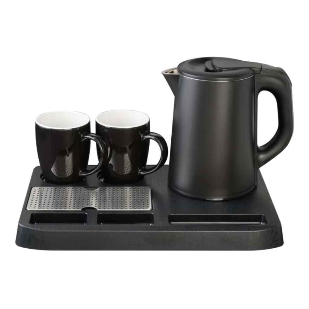 Set Colazione Bollitore Nero 0,8 lt e 2 Tazze EVA COLLECTION