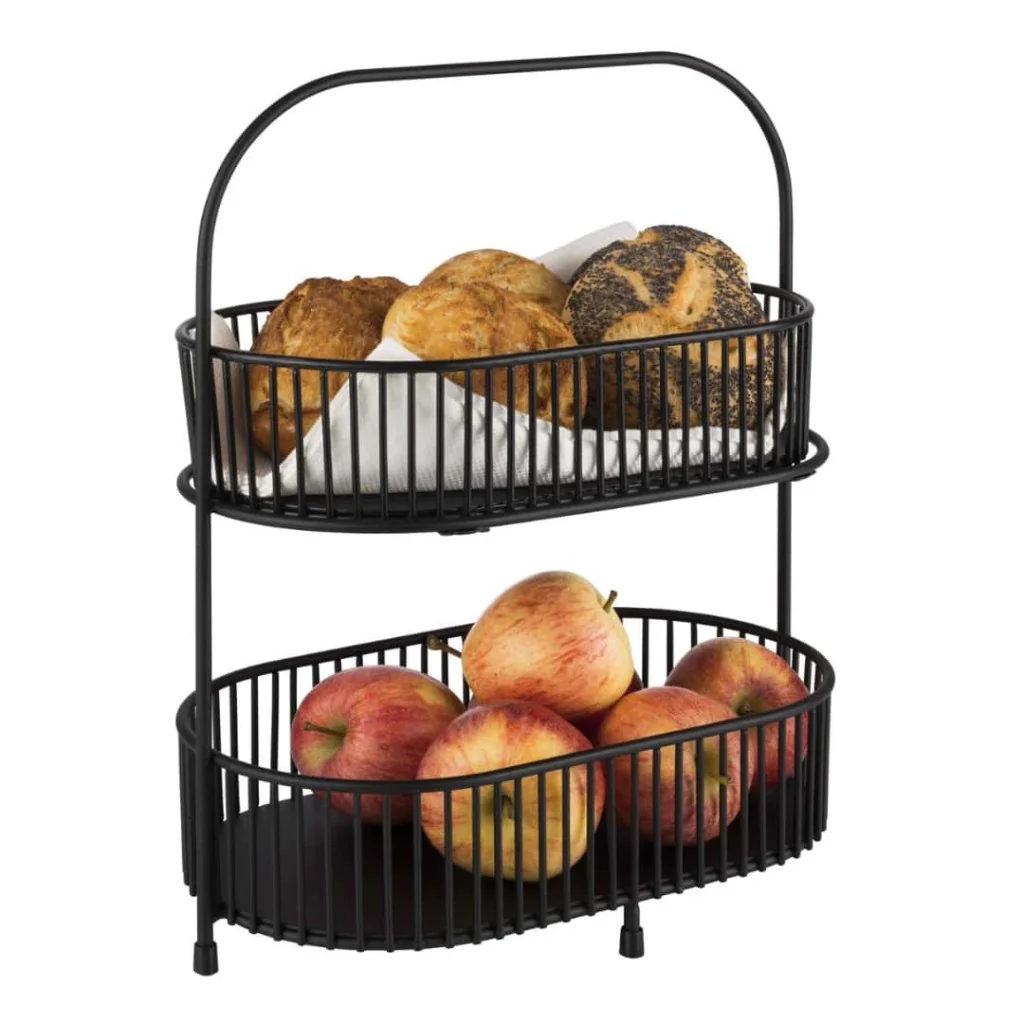 Cesto Buffet 2 Piani Metallo Nero 31x17x37,5h cm APS