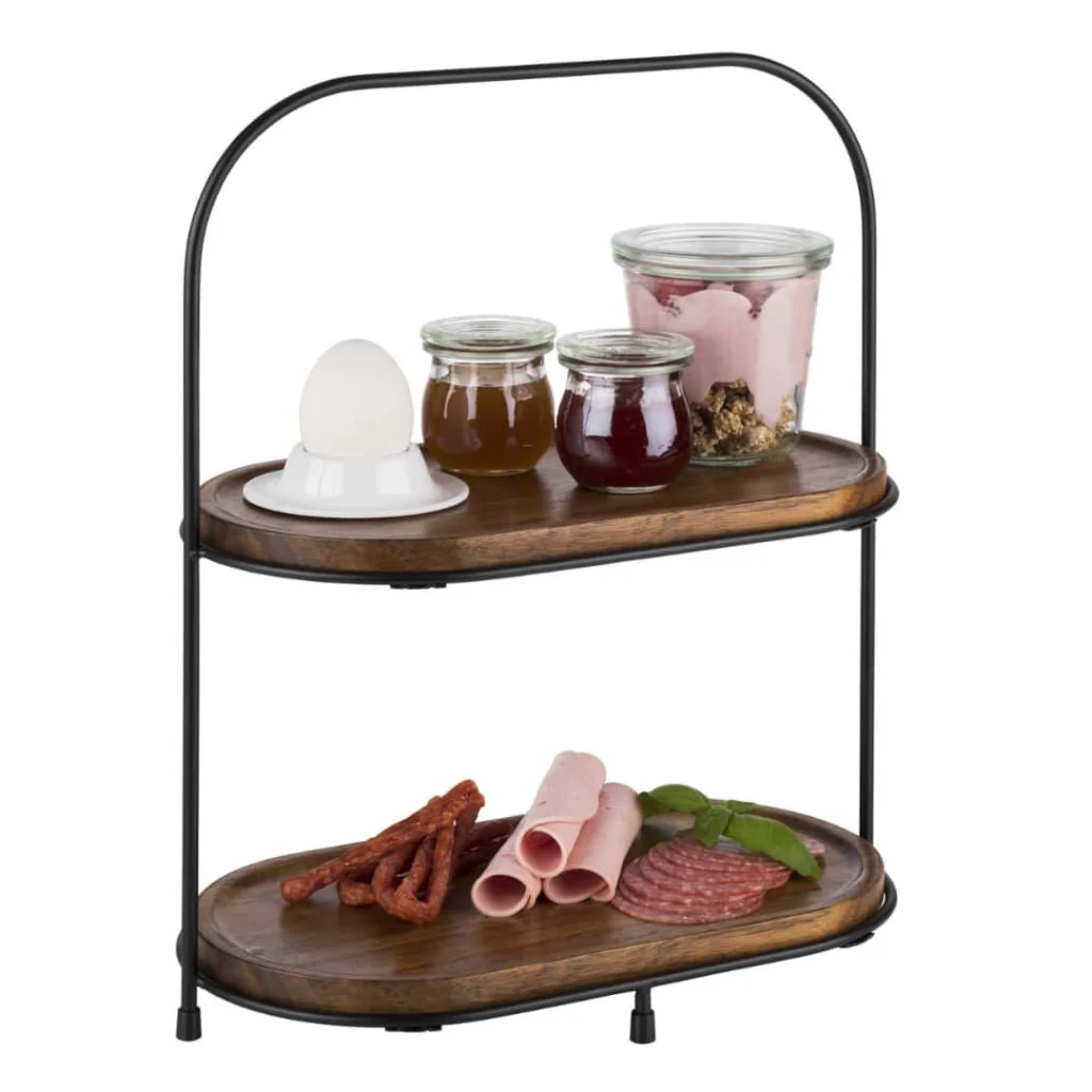 Cesto Buffet 2 Piani Metallo Nero 31x17x37,5h cm APS