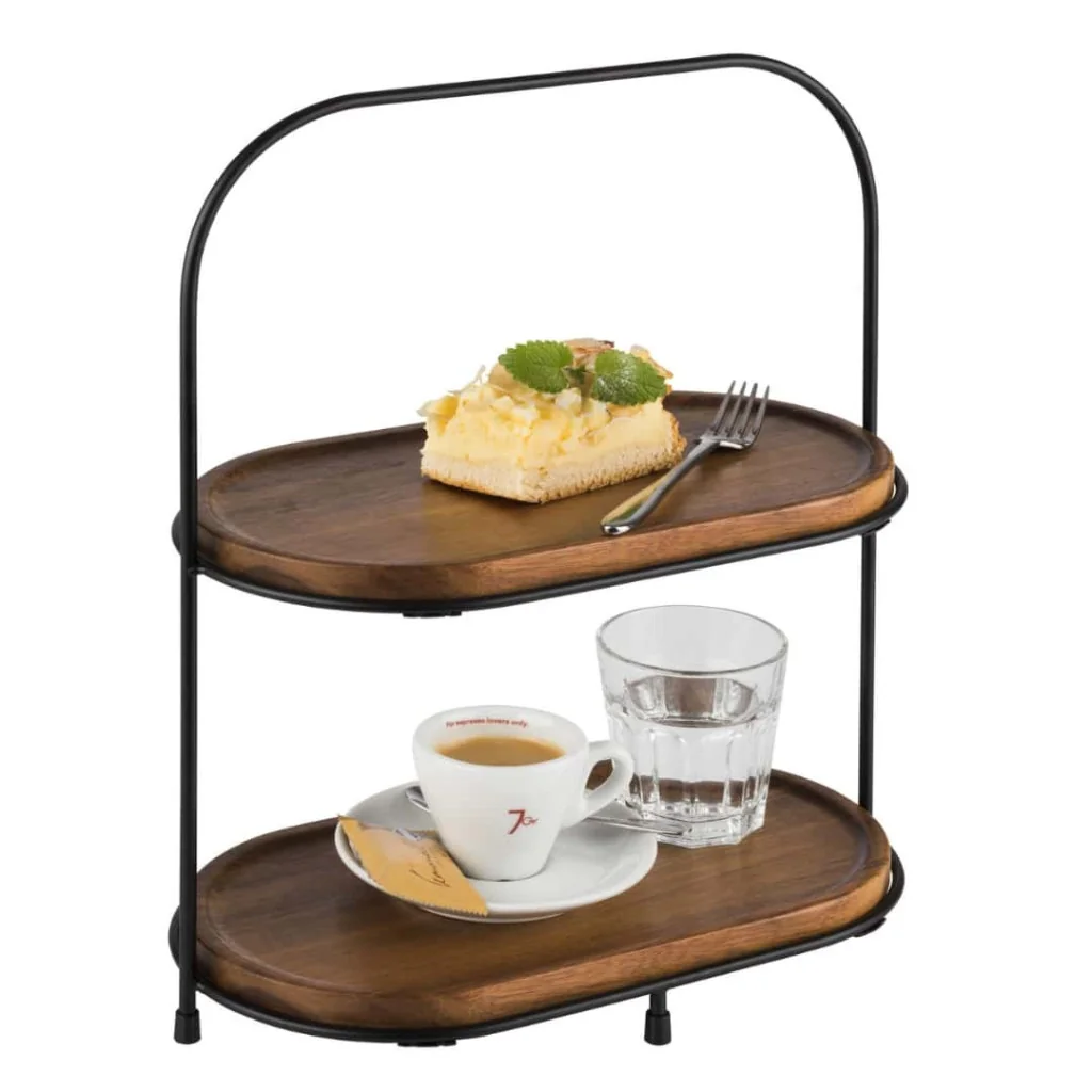 Cesto Buffet 2 Piani Metallo Nero 31x17x37,5h cm APS