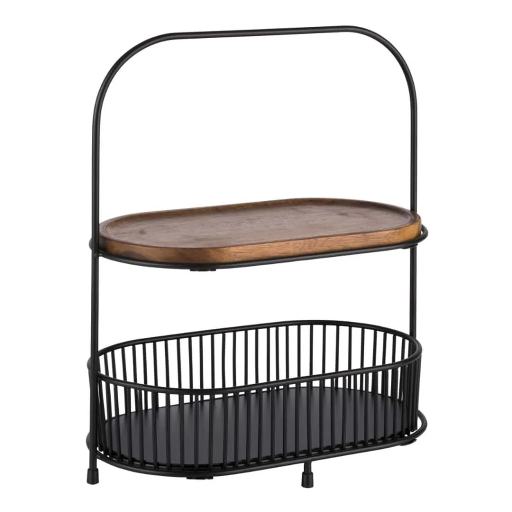 Cesto Buffet 2 Piani Metallo Nero 31x17x37,5h cm APS