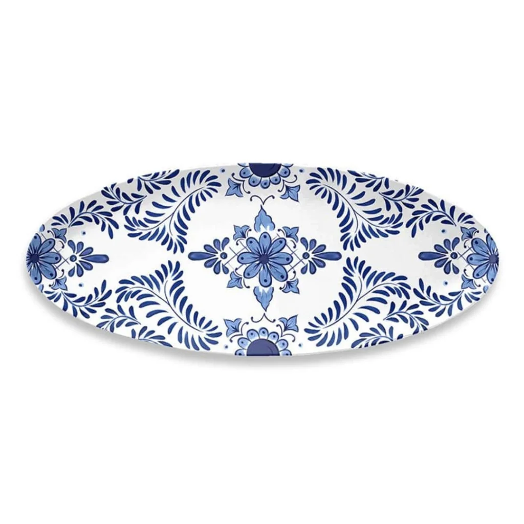 Vassoio Ovale Santorini Blu Touch-Mel 60,8x24,8 cm EMPORIO ZANI