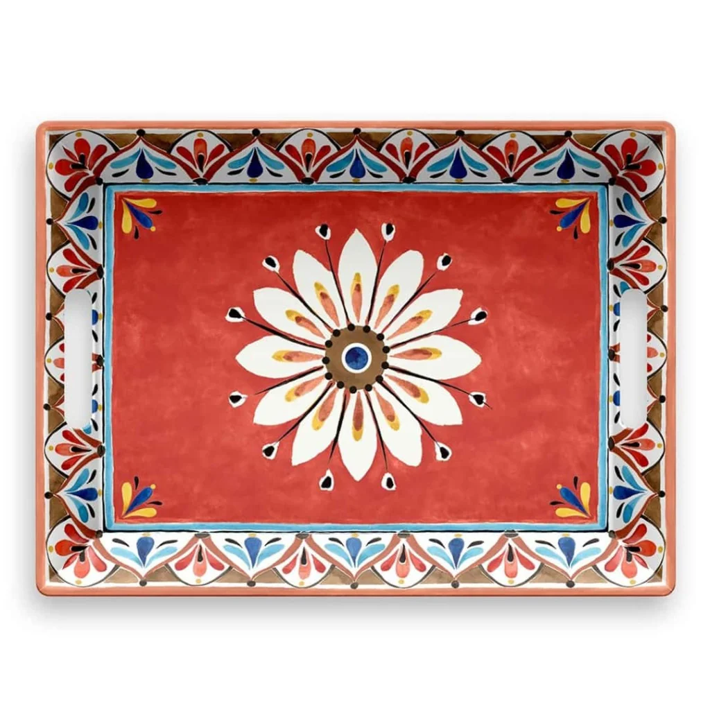 Vassoio Rettangolare Madrid Rosso Touch-Mel 50x37x6,5 cm