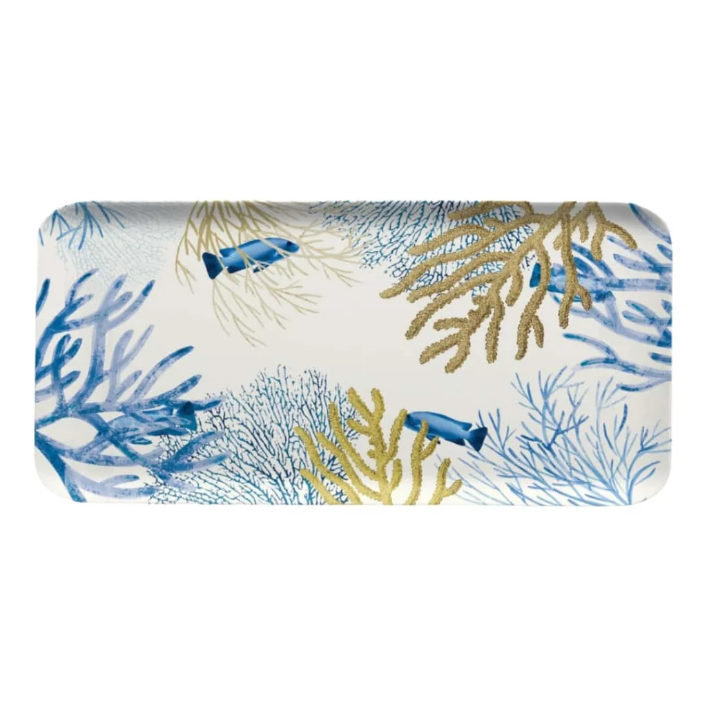 Vassoio Rettangolare Corallo Blu Touch-Mel 38x19 cm EMPORIO ZANI