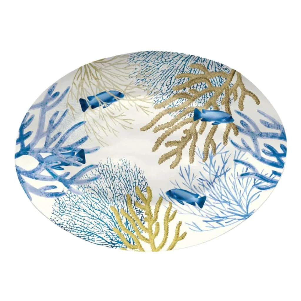 Vassoio Ovale Corallo Blu Touch-Mel 51x36 cm EMPORIO ZANI