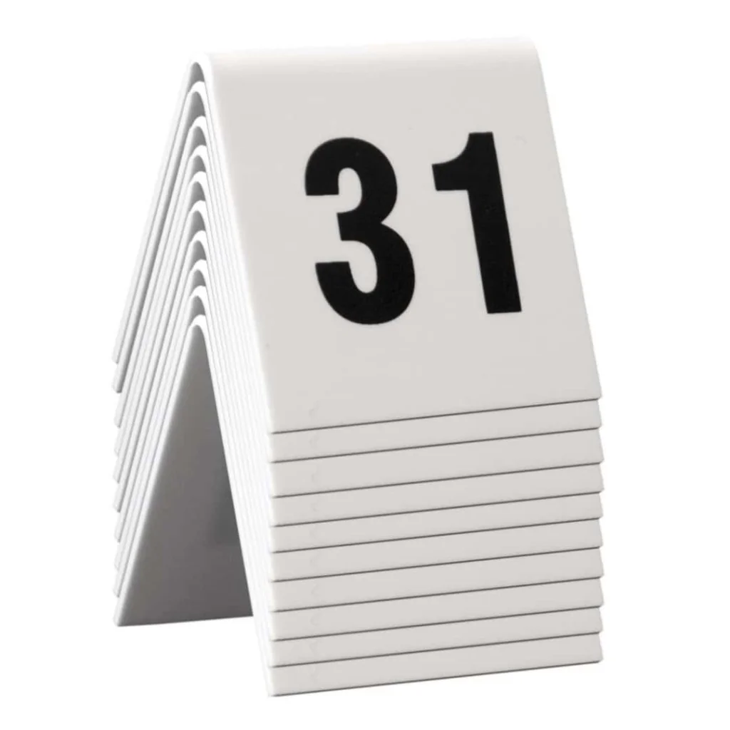 Numeri da Tavolo Bianchi 31-40 5x4 cm SECURIT