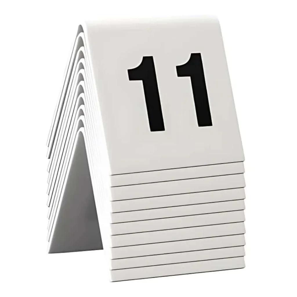 Numeri da Tavolo Bianchi 11-20 5x4 cm SECURIT