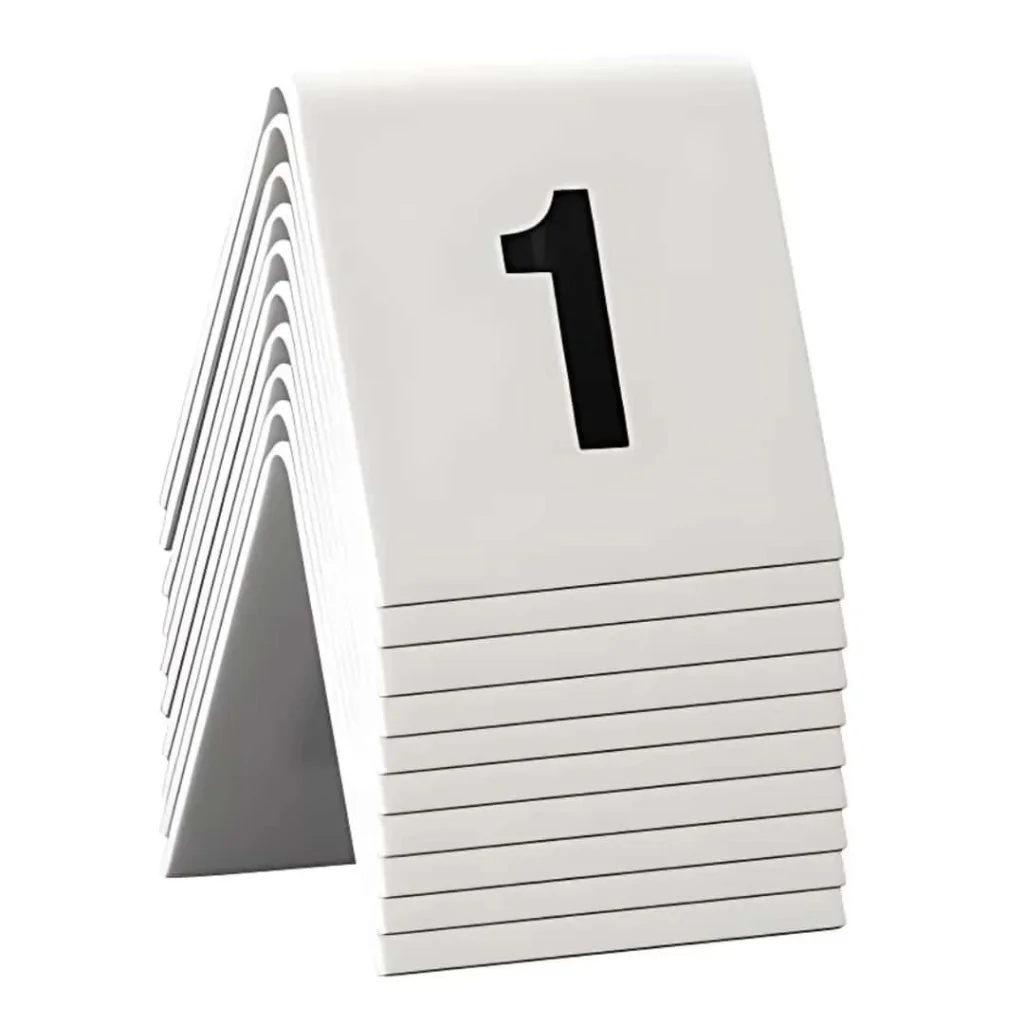 Numeri da Tavolo Bianchi 1-10 5x4 cm SECURIT