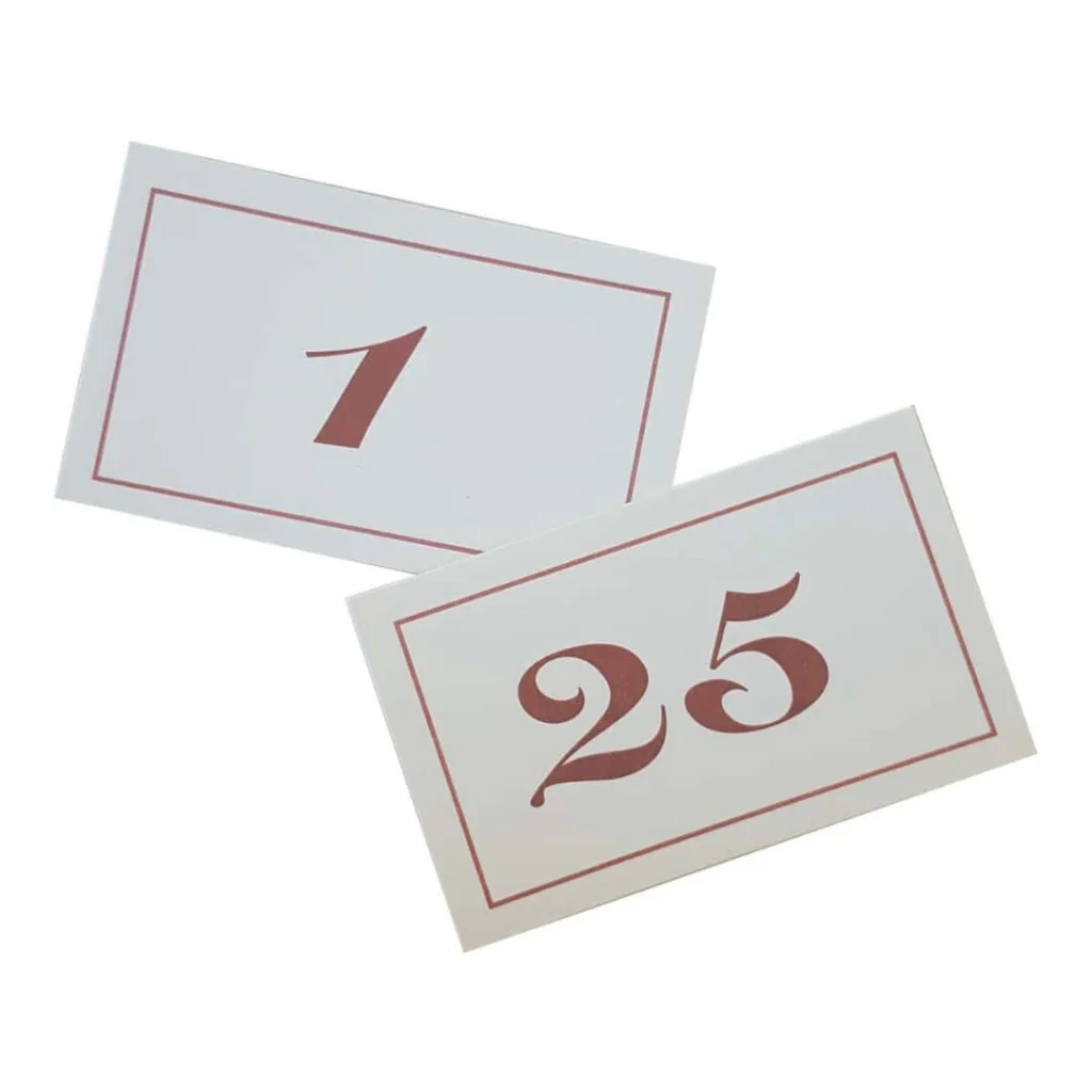 Numeri da Tavolo Cartoncino 1-25 LEONE