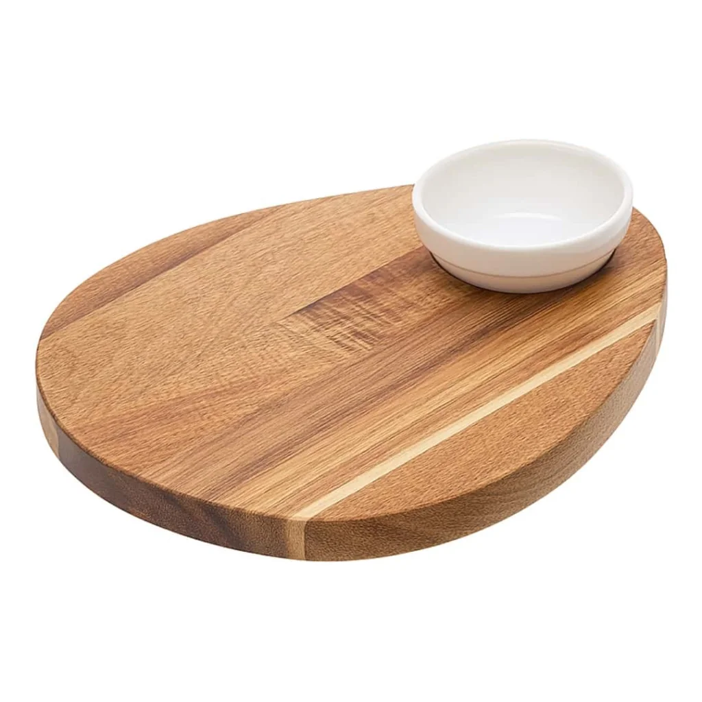 Tagliere Aperitivo Acacia con Ciotola 32x26x1,5 cm LEONE