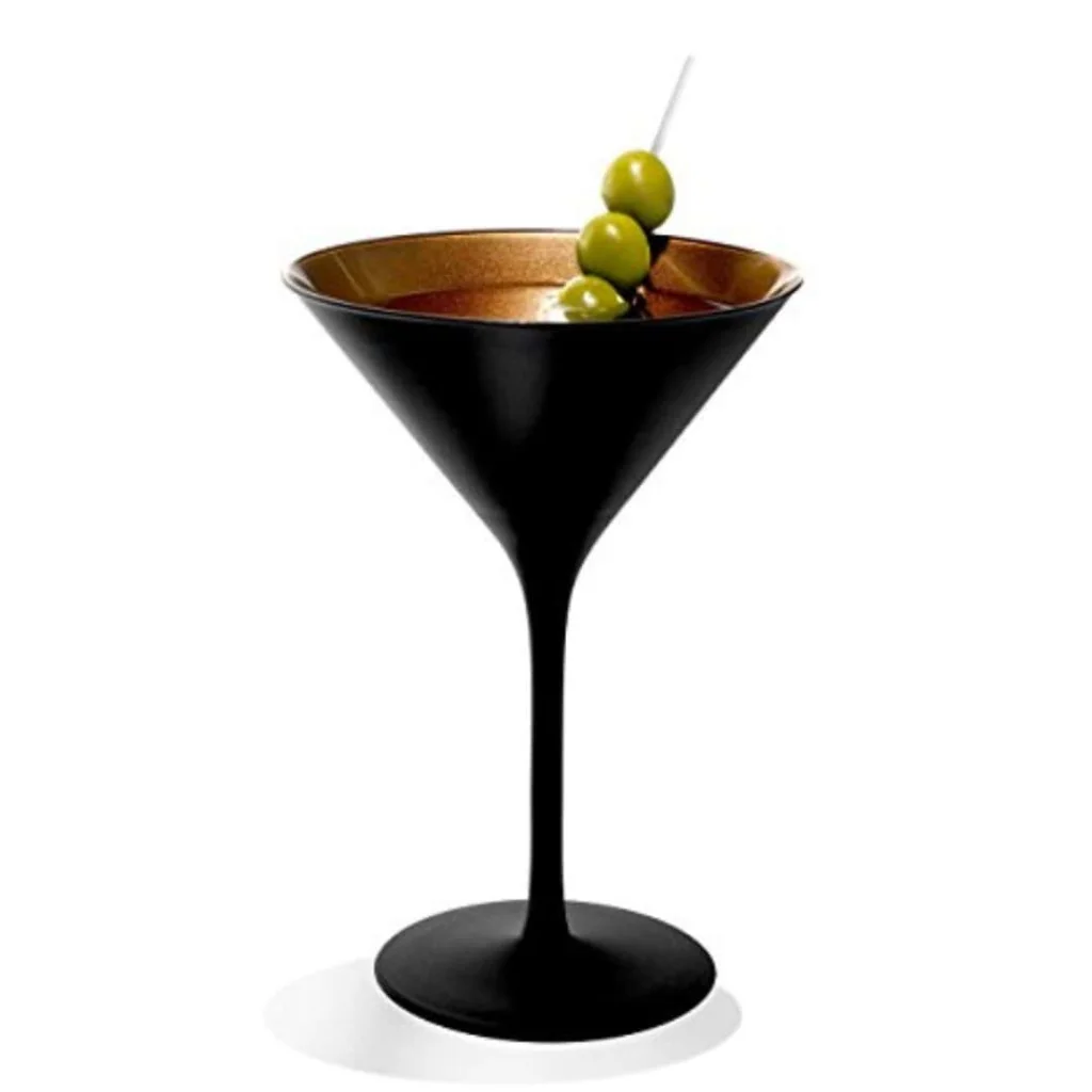 Set 6 Calici Martini Olympic Nero Rame Oro 24 cl STOLZLE LAUSITZ