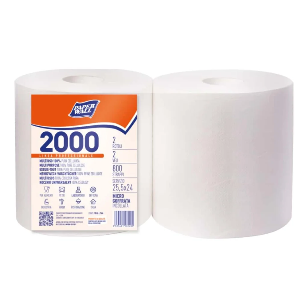 Rotolone Industriale Bobina2000 800 Strappi 2 rt REALCARTA