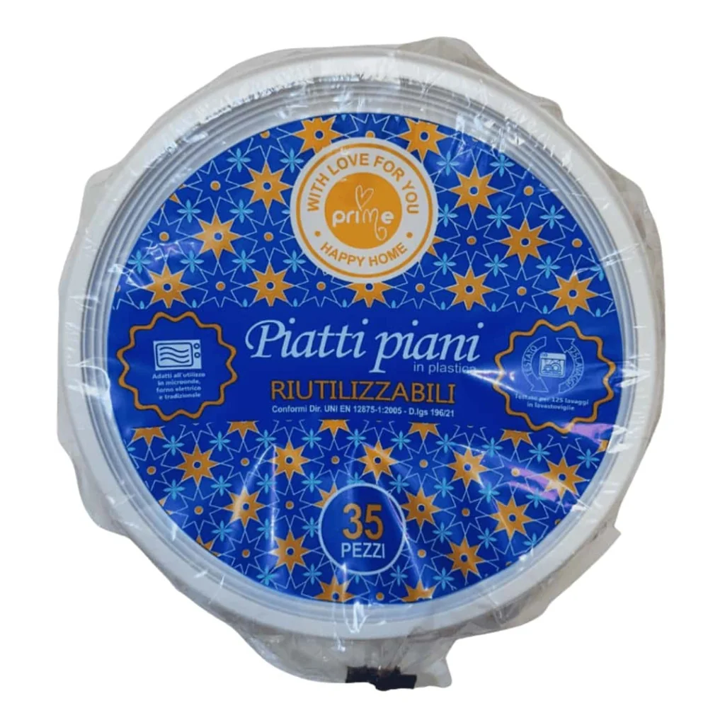 Piatti Piani Prime Bianchi Riutilizzabili ø 21 cm 35 pz DT
