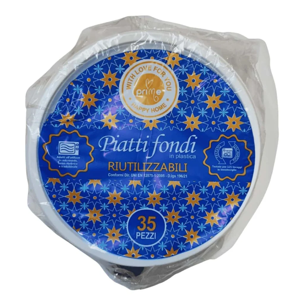 Piatti Fondi Prime Bianchi Riutilizzabili ø 20 cm 35 pz DT