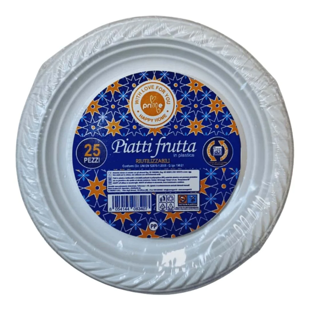 Piatti Dessert Prime Bianchi Riutilizzabili ø 16 cm 25 pz DT