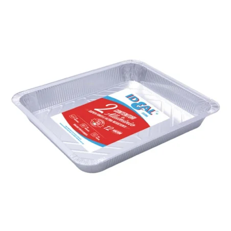 Vaschetta Alluminio Rettangolare 12 Porzioni 2pz LIONCART