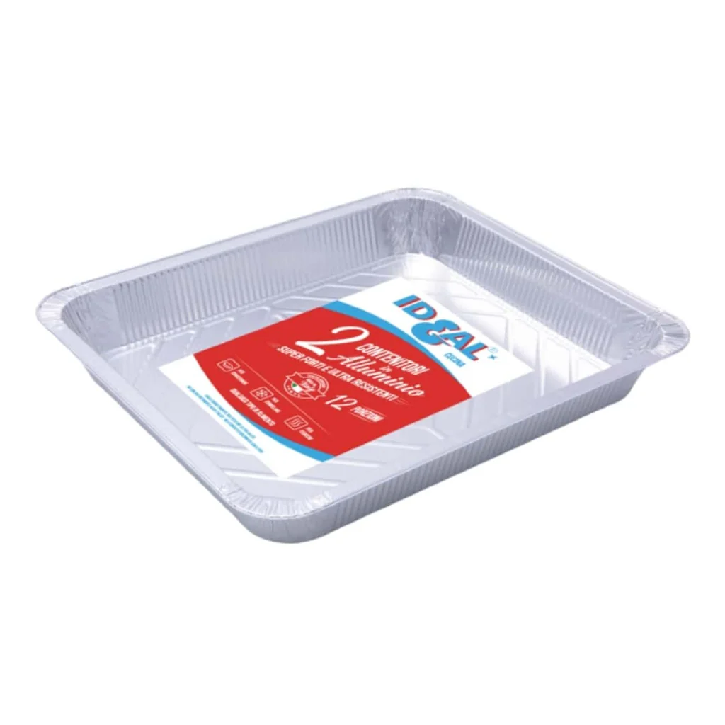 Vaschetta Alluminio Rettangolare 12 Porzioni 2pz LIONCART
