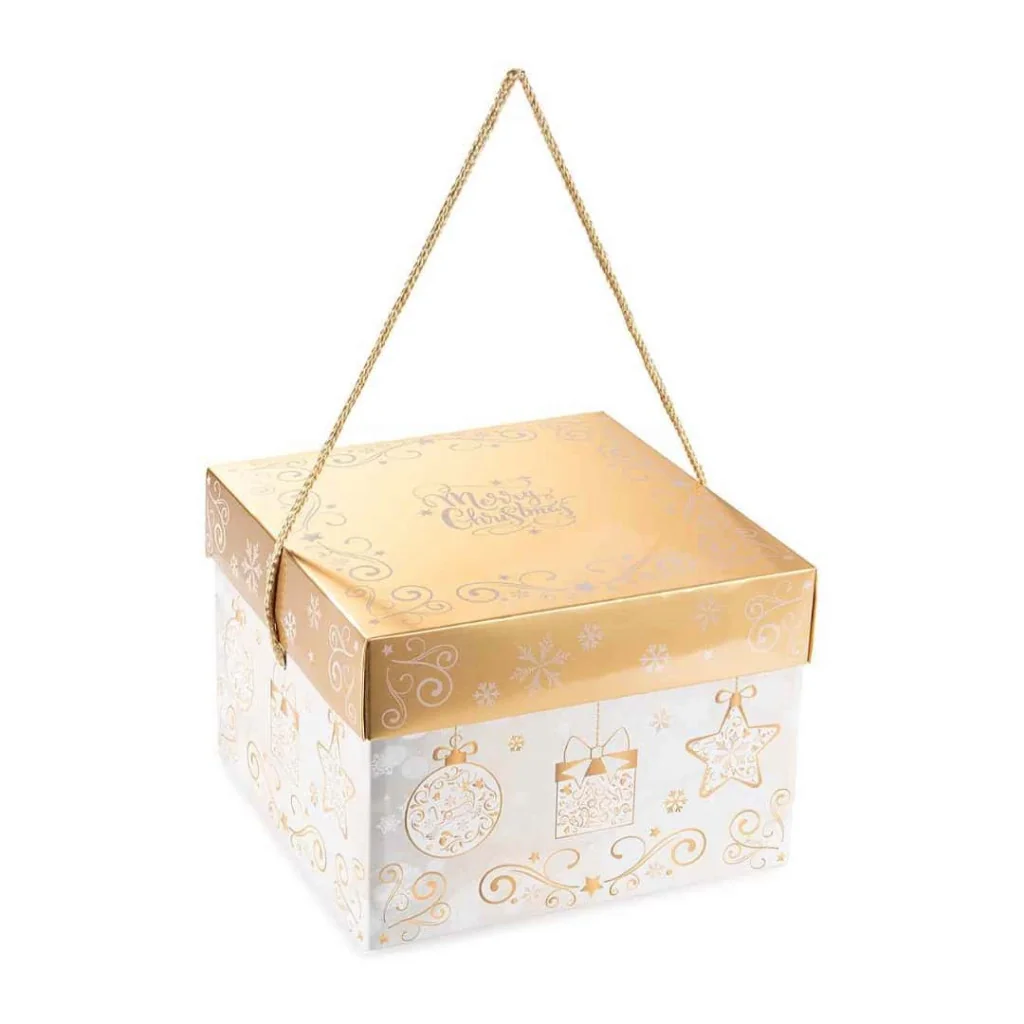 Scatola Panettone Elegante Natale con Cordino DT