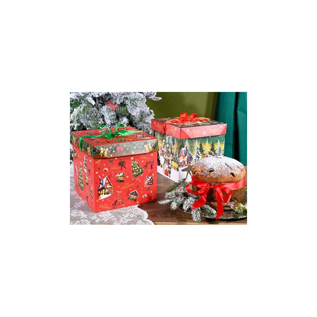 Scatola Regalo in Carta Mercatini Di Natale DT