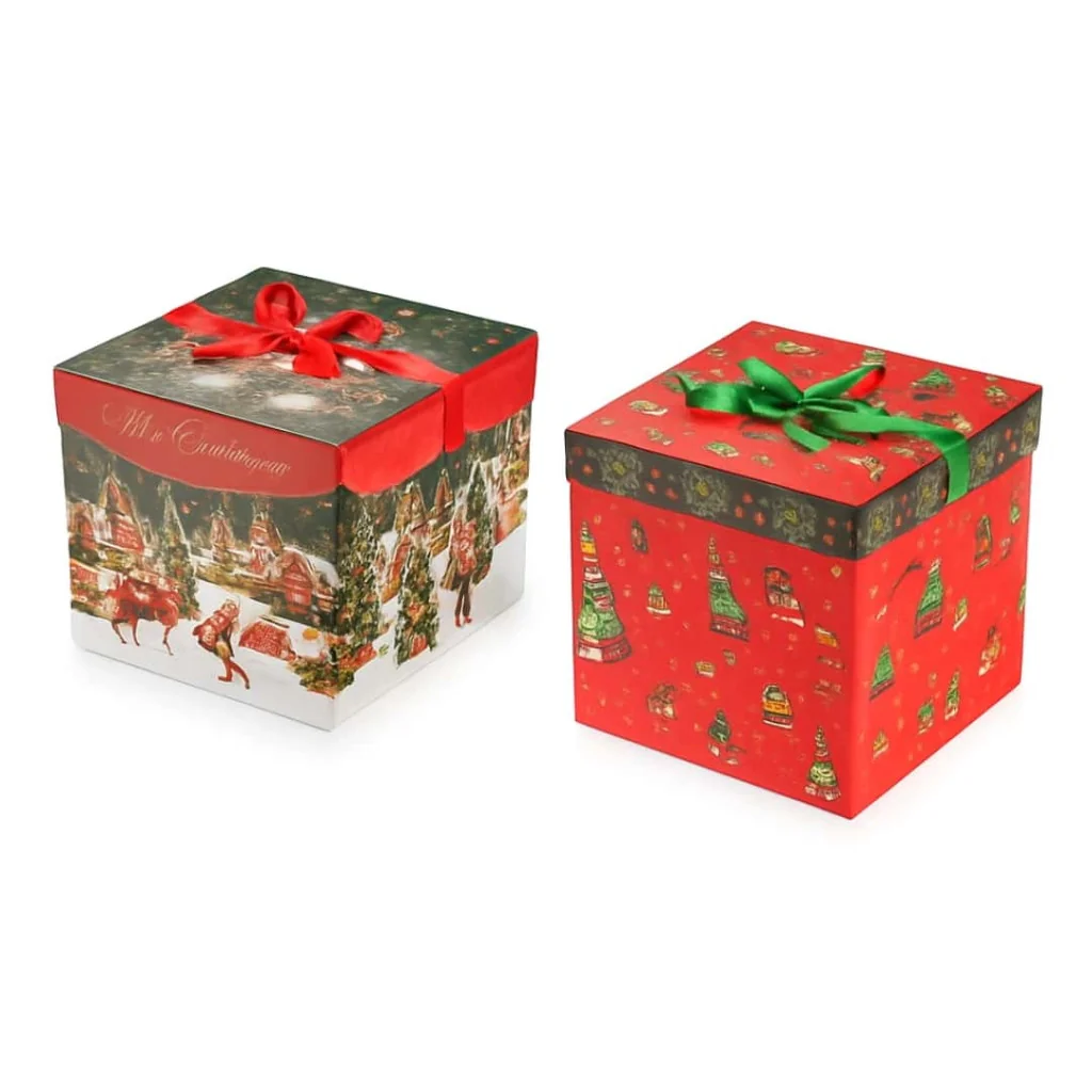 Scatola Regalo in Carta Mercatini Di Natale DT