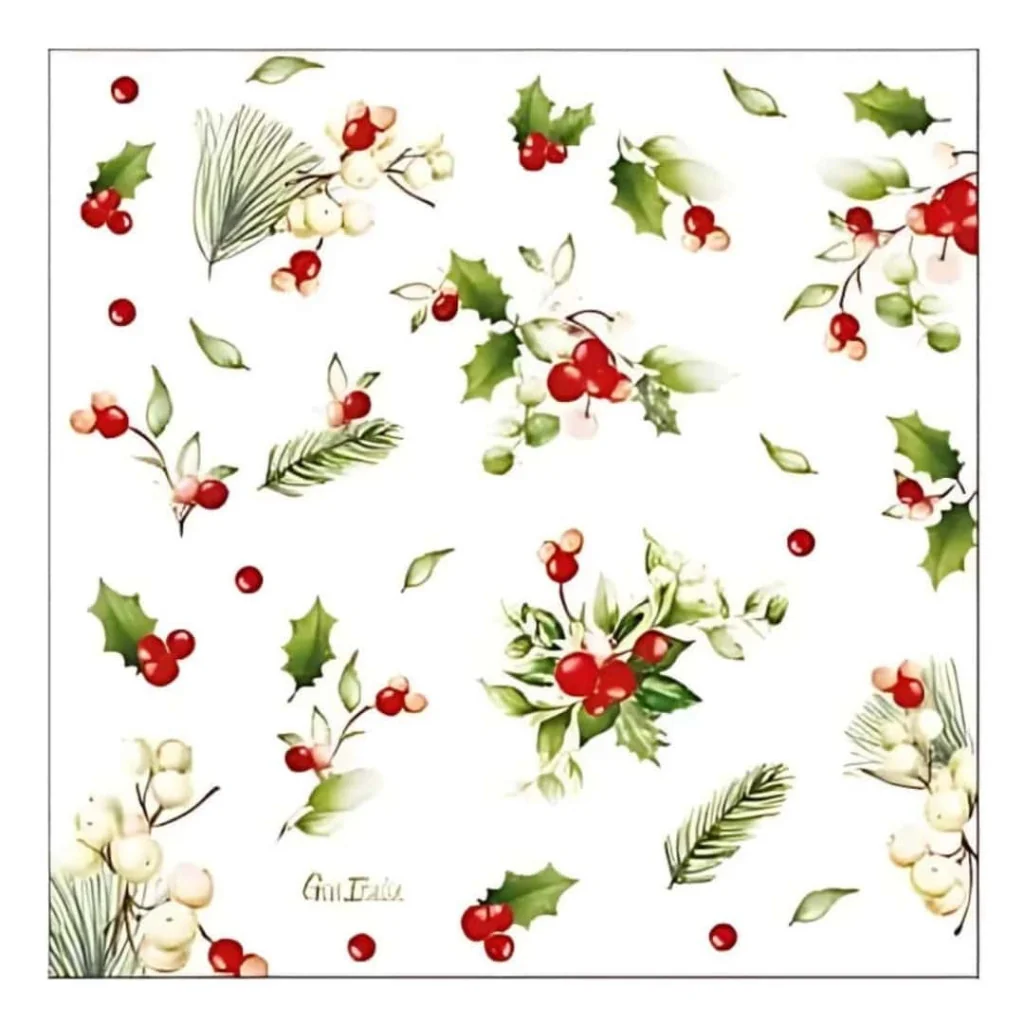 Tovaglioli Christmas Greetings 33x33 cm 16 pz GIVI ITALIA