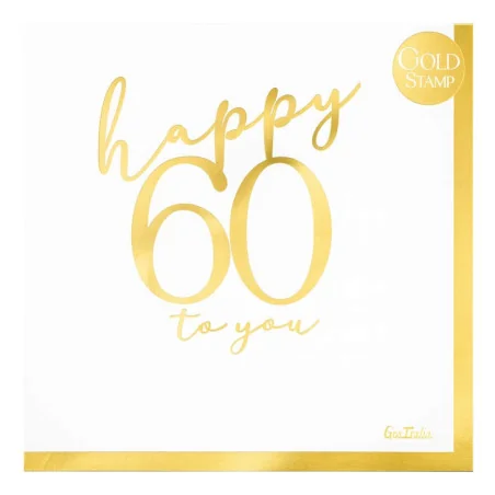 Tovaglioli 60 Anni Oro 33x33 cm 16 pz GIVI ITALIA