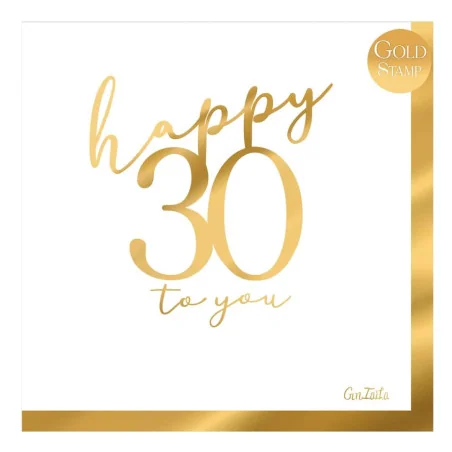 Tovaglioli 30 Anni Oro 33x33 cm 16 pz GIVI ITALIA