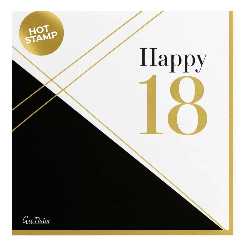 Tovaglioli Compleanno Happy 18th 3 Veli 33x33 cm 16 pz GIVI